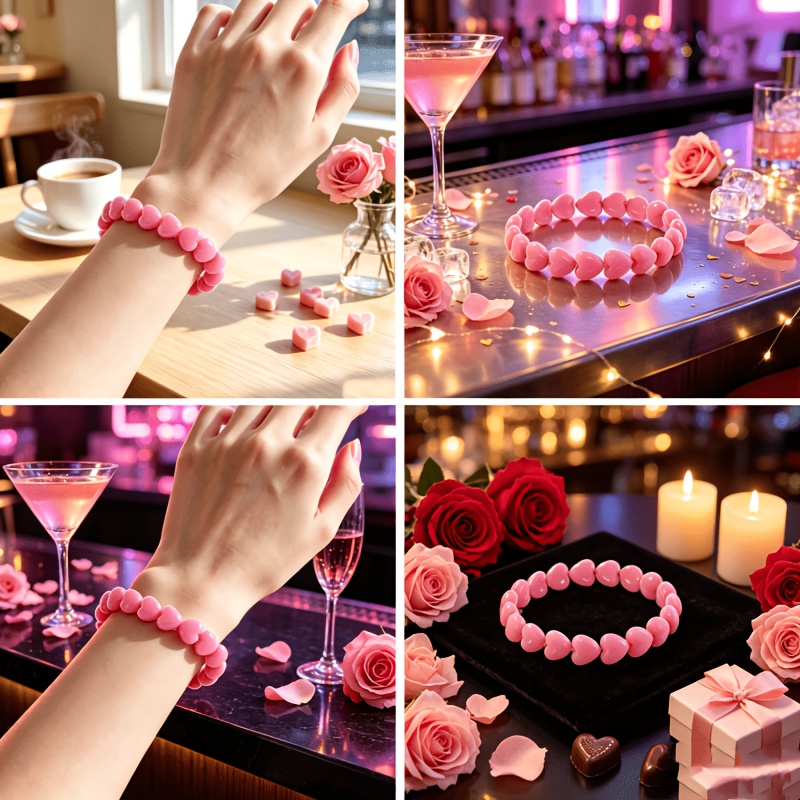 Pink Love Beaded Bracelet, Perfect Gift for Loved Ones